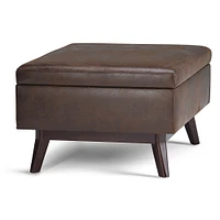 Simpli Home - Owen 34 inch Wide Mid Century Modern Rectangle Coffee Table Storage Ottoman