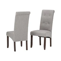 Simpli Home - Cosmopolitan Contemporary Linen Fabric Dining Chairs (Set of 2) - Gray Cloud