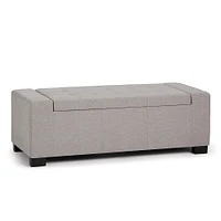 Simpli Home - Laredo 51 inch Wide Contemporary Rectangle Large Storage Ottoman - Gray Cloud