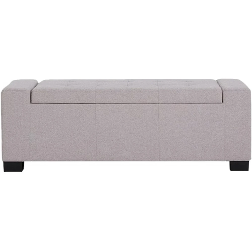 Simpli Home - Laredo 51 inch Wide Contemporary Rectangle Large Storage Ottoman - Gray Cloud