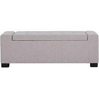 Simpli Home - Laredo 51 inch Wide Contemporary Rectangle Large Storage Ottoman - Gray Cloud