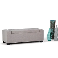 Simpli Home - Laredo 51 inch Wide Contemporary Rectangle Large Storage Ottoman - Gray Cloud