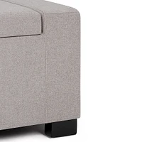 Simpli Home - Laredo 51 inch Wide Contemporary Rectangle Large Storage Ottoman - Gray Cloud