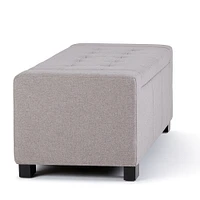 Simpli Home - Laredo 51 inch Wide Contemporary Rectangle Large Storage Ottoman - Gray Cloud