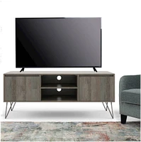 Simpli Home - Hunter SOLID MANGO WOOD 60 inch Wide Industrial TV Media Stand in Grey For TVs up to 65 inches - Gray