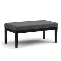 Simpli Home - Lacey 43 inch Wide Contemporary Rectangle Tufted Ottoman Bench - Slate Gray