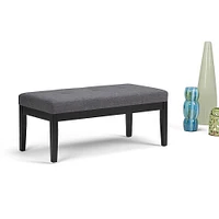 Simpli Home - Lacey 43 inch Wide Contemporary Rectangle Tufted Ottoman Bench - Slate Gray