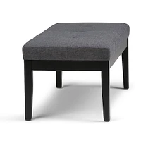 Simpli Home - Lacey 43 inch Wide Contemporary Rectangle Tufted Ottoman Bench - Slate Gray