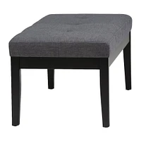 Simpli Home - Lacey 43 inch Wide Contemporary Rectangle Tufted Ottoman Bench - Slate Gray