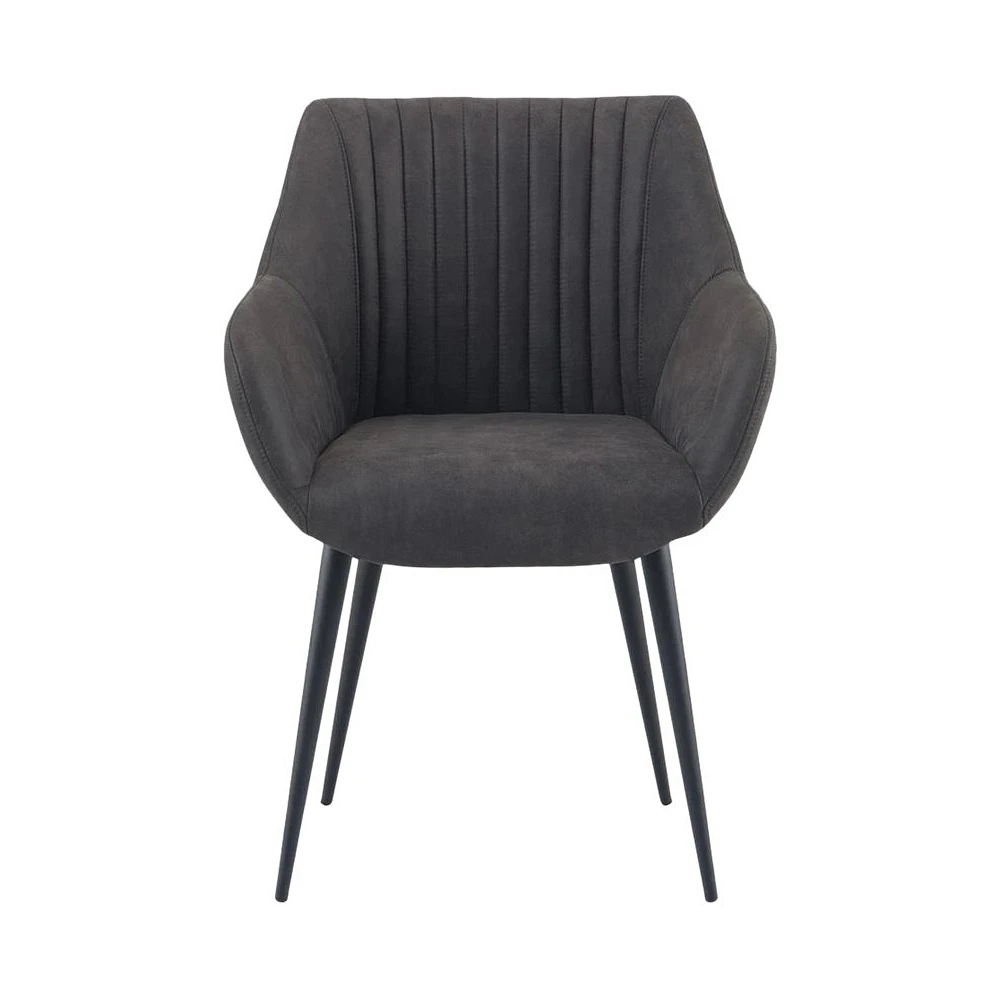 Simpli Home - Briar Mid-Century Modern Faux Leather Dining Chair - Distressed Charcoal