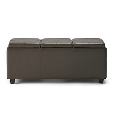 Simpli Home - Avalon 42 inch Wide Contemporary Rectangle Storage Ottoman