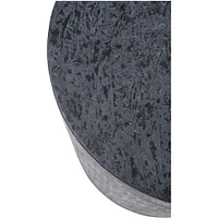 Simpli Home - Chad Round Contemporary Iron Accent Table - Mottled Gray/Mottled Black