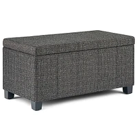 Simpli Home - Dover 36 inch Wide Contemporary Rectangle Storage Ottoman Bench - Dark Gray