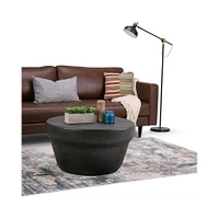 Simpli Home - Garvy Round Contemporary Iron Coffee Table - Rustic Bronze