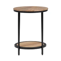 Simpli Home - Jenna Round Contemporary Mango Wood Accent Side Table - Natural