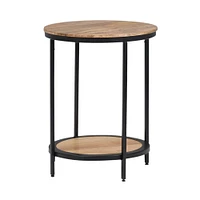 Simpli Home - Jenna Round Contemporary Mango Wood Accent Side Table - Natural