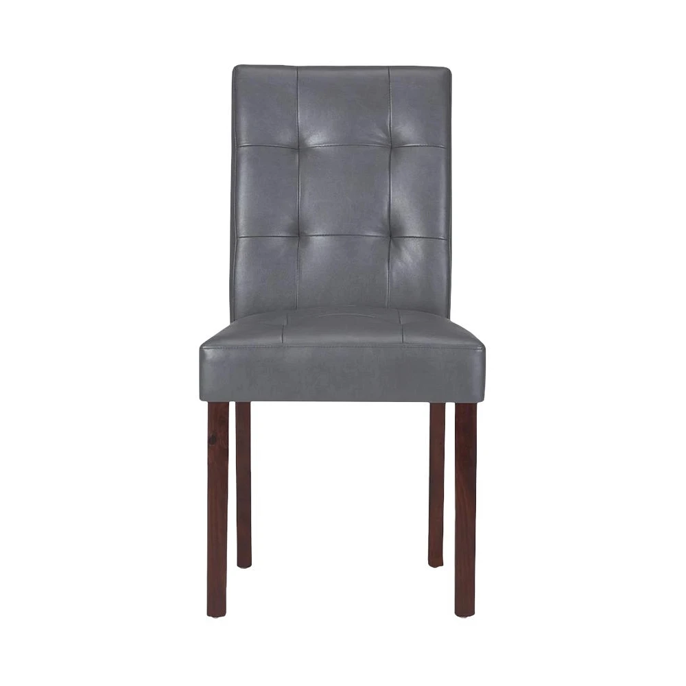 Simpli Home - Andover Contemporary Faux Leather & High-Density Foam Dining Chairs (Set of 2) - Stone Gray