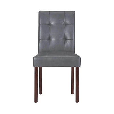 Simpli Home - Andover Contemporary Faux Leather & High-Density Foam Dining Chairs (Set of 2) - Stone Gray
