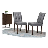 Simpli Home - Andover Contemporary Faux Leather & High-Density Foam Dining Chairs (Set of 2) - Stone Gray