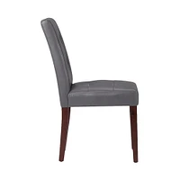 Simpli Home - Andover Contemporary Faux Leather & High-Density Foam Dining Chairs (Set of 2) - Stone Gray