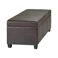 Simpli Home - Avalon Rectangular Contemporary Wood/Foam Bench Ottoman With Inner Storage