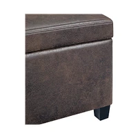 Simpli Home - Avalon Rectangular Contemporary Wood/Foam Bench Ottoman With Inner Storage