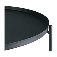 Simpli Home - Monet Round Modern Industrial Metal Coffee Table - Black