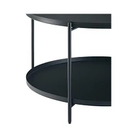 Simpli Home - Monet Round Modern Industrial Metal Coffee Table - Black