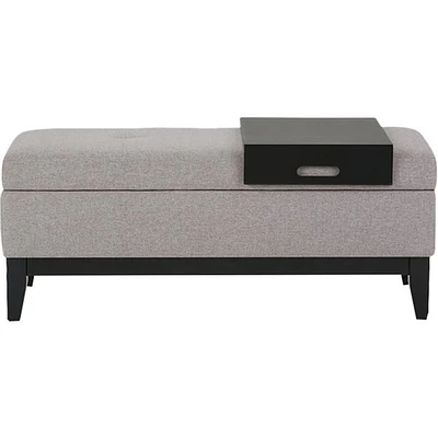 Simpli Home - Oregon Storage Ottoman Bench with Tray