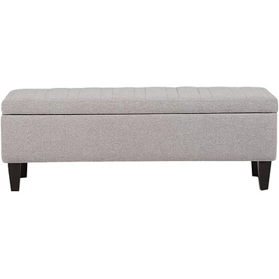 Simpli Home - Monroe Rectangular Contemporary Foam/Plywood Ottoman With Inner Storage - Gray Cloud