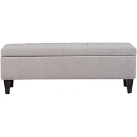 Simpli Home - Monroe Rectangular Contemporary Foam/Plywood Ottoman With Inner Storage - Gray Cloud