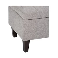 Simpli Home - Monroe Rectangular Contemporary Foam/Plywood Ottoman With Inner Storage - Gray Cloud