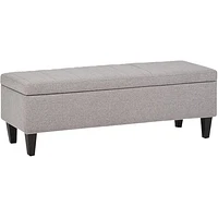 Simpli Home - Monroe Rectangular Contemporary Foam/Plywood Ottoman With Inner Storage - Gray Cloud