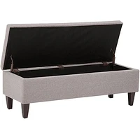 Simpli Home - Monroe Rectangular Contemporary Foam/Plywood Ottoman With Inner Storage - Gray Cloud