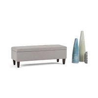 Simpli Home - Monroe Rectangular Contemporary Foam/Plywood Ottoman With Inner Storage - Gray Cloud