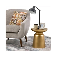 Simpli Home - Toby Round Contemporary Metal Accent Table - Gold