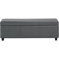 Simpli Home - Avalon 48 inch Wide Contemporary Rectangle Storage Ottoman Bench - Stone Gray