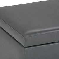 Simpli Home - Avalon 48 inch Wide Contemporary Rectangle Storage Ottoman Bench - Stone Gray