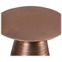 Simpli Home - Sheridan Round Contemporary Iron Accent Side Table - Aged Copper