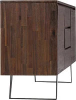 Simpli Home - Lowry Solid Acacia Wood and Metal 3-Drawer Sideboard Buffet - Distressed Charcoal Brown