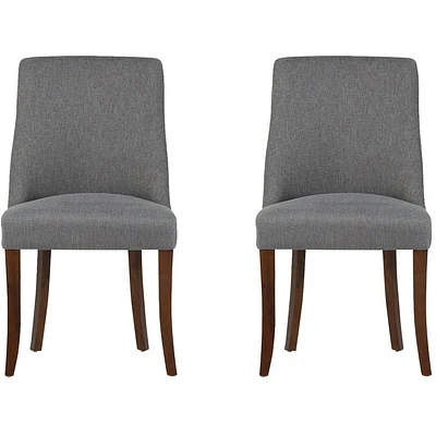 Simpli Home - Walden Contemporary High-Density Foam & Linen-Look Fabric Dining Chairs (Set of 2) - Slate Gray
