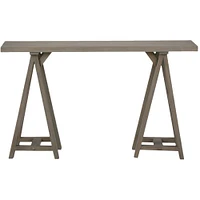 Simpli Home - Sawhorse Rectangular Modern Wood Table - Distressed Gray