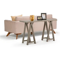 Simpli Home - Sawhorse Rectangular Modern Wood Table - Distressed Gray