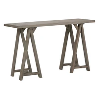 Simpli Home - Sawhorse Rectangular Modern Wood Table - Distressed Gray