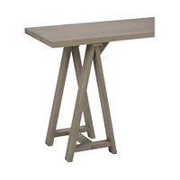 Simpli Home - Sawhorse Rectangular Modern Wood Table - Distressed Gray