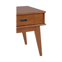 Simpli Home - Draper Rectangular Mid-Century Modern 1-Drawer End Table - Teak Brown