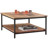 Simpli Home - Skyler Square Modern Industrial Mango Wood Coffee Table - Natural