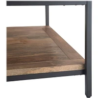 Simpli Home - Skyler Square Modern Industrial Mango Wood Coffee Table - Natural