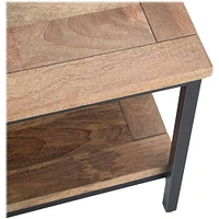 Simpli Home - Skyler Square Modern Industrial Mango Wood Coffee Table - Natural