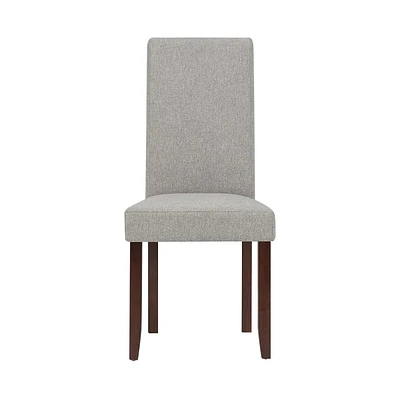 Simpli Home - Acadian Parson Contemporary High-Density Foam & Linen-Look Polyester Dining Chairs (Set of 2) - Gray Cloud